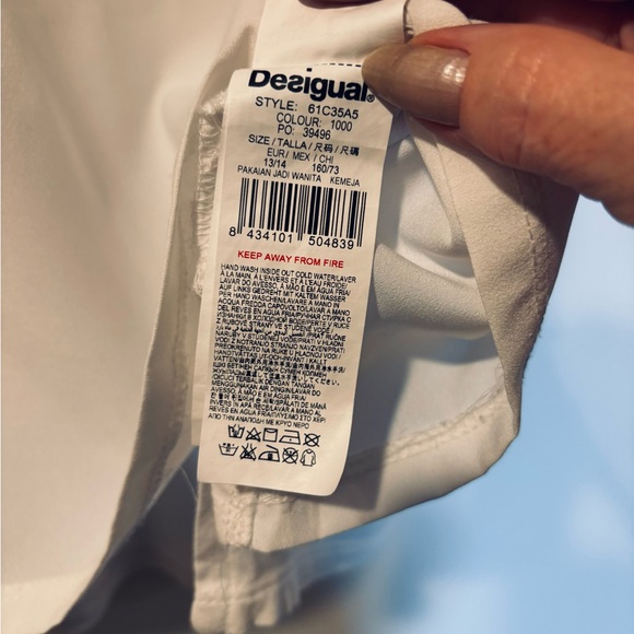 Women’s Desigual, Tank top Size 13/14  155-164cm White,floral rhinestones - Picture 5 of 6